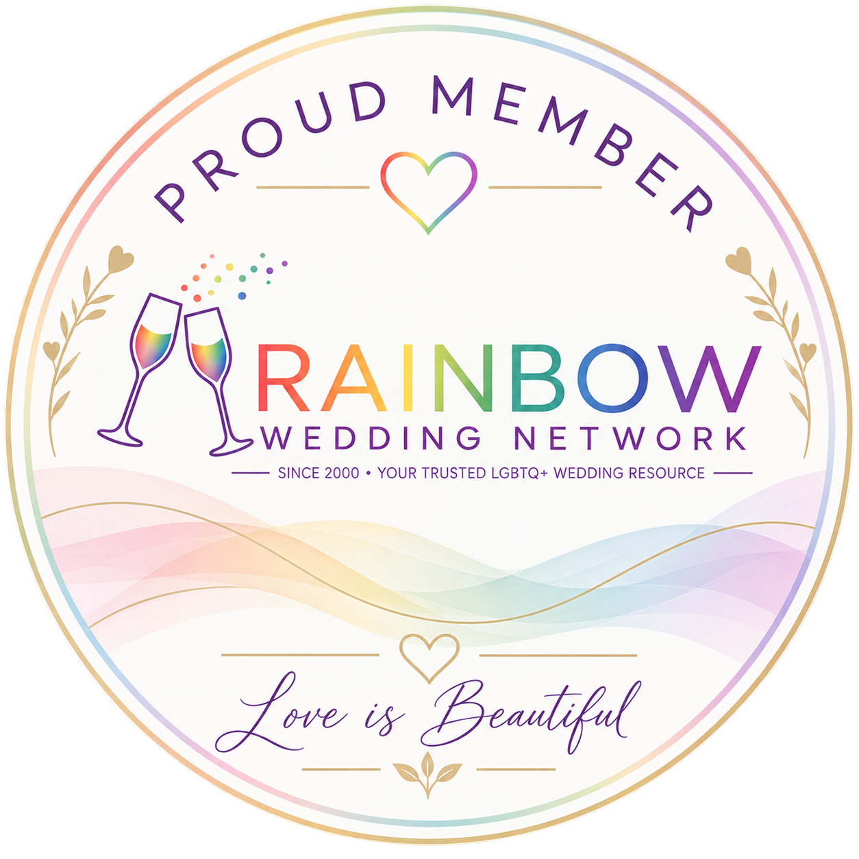 Proud member of the Rainbow Wedding Network