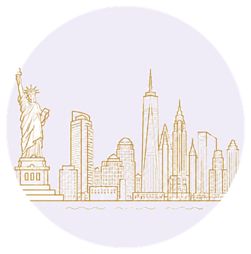 Jersey City and New York area skyline illustration