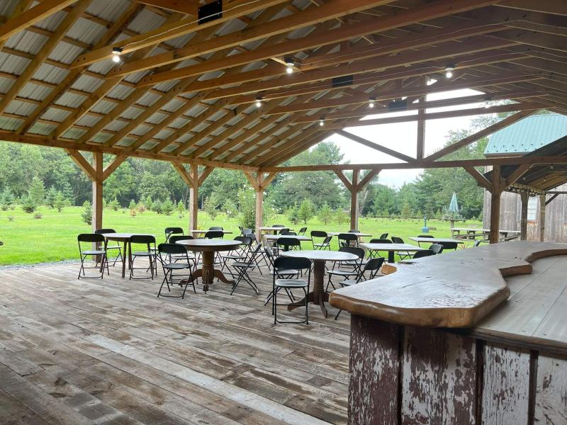 As you enjoy cocktails from our outside bar, take in views of the farm with the forest as a backdrop.