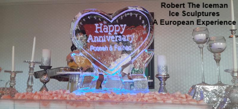 Big hard food display with names carved