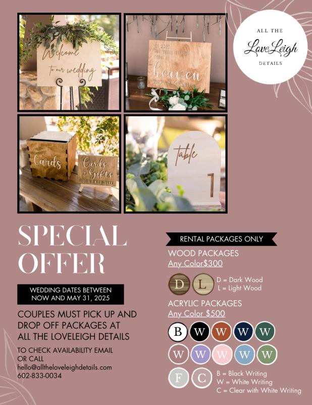 SPECIAL OFFER - Winter ‘24 - Spring ‘25 Dates and Beyond